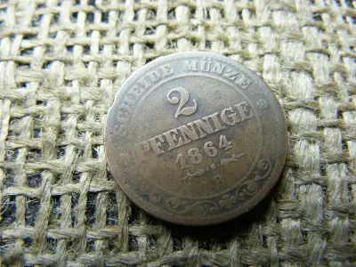 2 Pfennig, 1864 B, Németország
