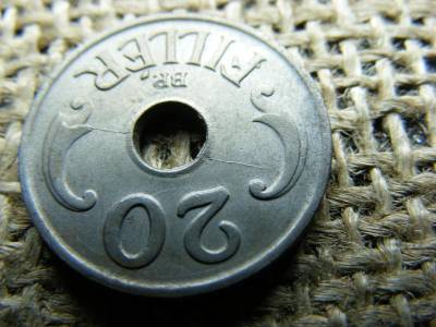 20 fillér, 1941, keresztben verőtőrepedés, verdehibás
