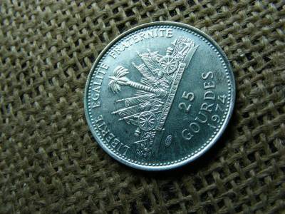 Ezüst 25 Gourdes, 1974, BU