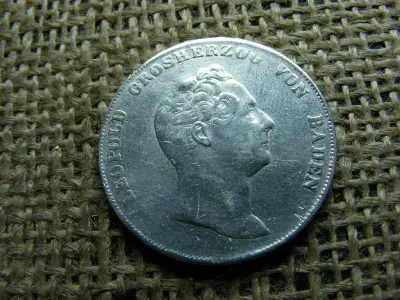 Ezüst 1 gulden, 1837, Baden, ritka évszám