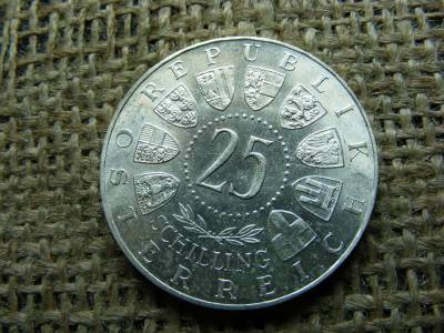 Ezüst 25 schilling érme, 1962