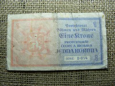 1 korona bankjegy, 1940, Koruna, Jedna