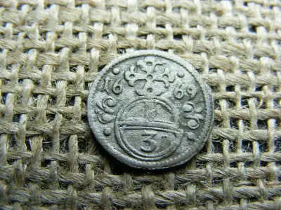Ezüst 1/3 pfennig, 1669, Habsburg-kori érme