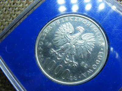 Ezüst 1000 Zlotych 1982, eredeti tokjában