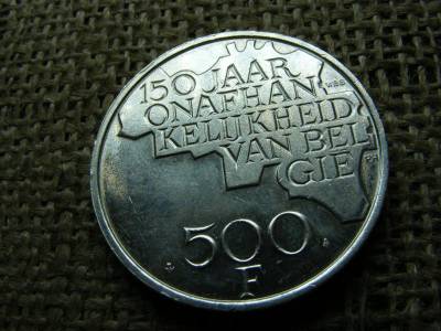 Belga 500 frank érme, 1980, ezüst