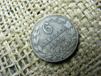Ezüst 6 krajcár, 1836, Nassau, ritkább
