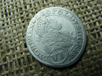 Lipót ezüst 6 krajcár, 1674, VI