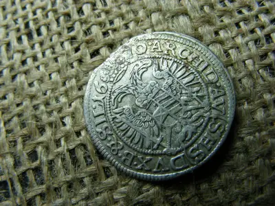 Lipót ezüst 3 krajcár, 1670, SHS, lapkavég
