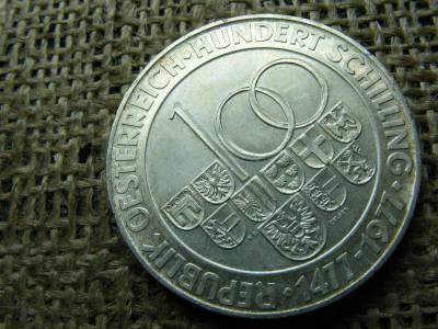 Ezüst 100 schilling, 1977
