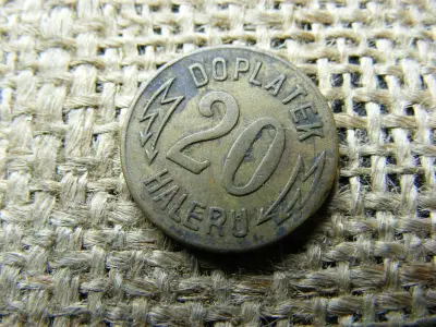20 Doplatek Haleru Token, 20. század, villamos zseton