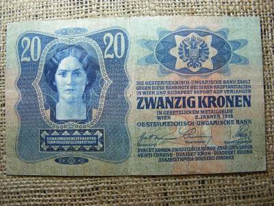 20 Korona, 1913, Osztrák-Magyar Bankjegy