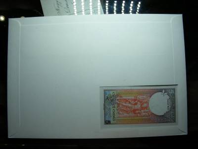 Srí Lanka 5 rúpiás bankjegy, 1982, UNC, bélyeges borítékkal