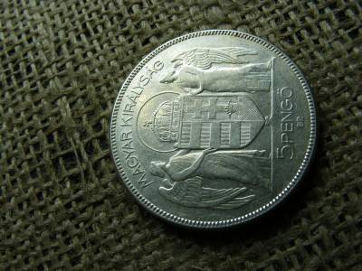 Horthy, 5 pengő, 1930, ezüst, hajas