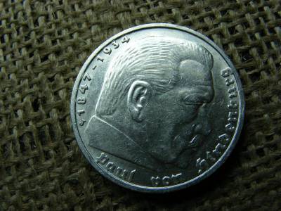 Birodalmi ezüst 5 márka, 1937, J