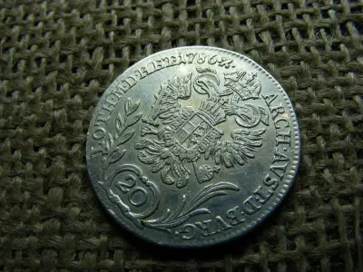 Ezüst 20 krajcár, 1786 B, fésült