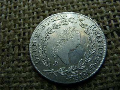 Ezüst 20 krajcár, 1786 B, fésült