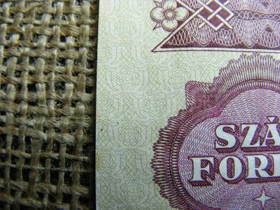 100 forintos bankjegy, 1984, fordított hátlapi alapnyomat