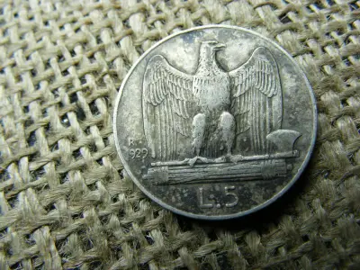 Ezüst 5 Lira, 1929, Olaszország