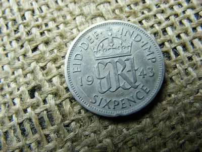 Ezüst 6 pence, 1943, Nagy-Britannia