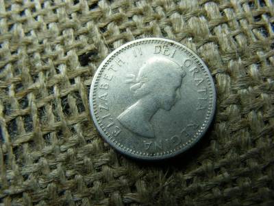Kanada 10 centes érme, 1958, ezüst