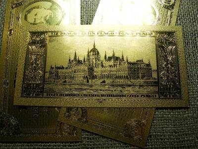 10 pengő, 1926, aranyozott plasztik bankjegy