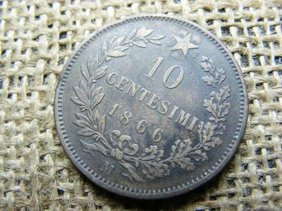 10 Centesimi, 1866 M, Olasz Királyság