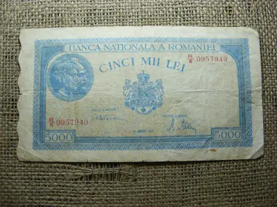 5000 lei bankjegy, 1945, augusztus