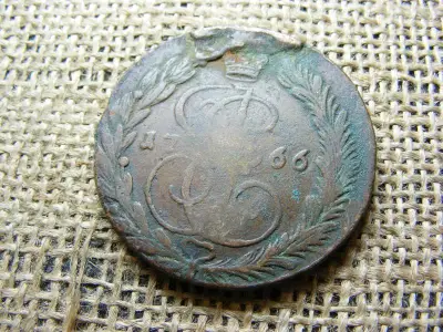 Cári Orosz Óriás Böcek 5 Kopek, 1766, EM