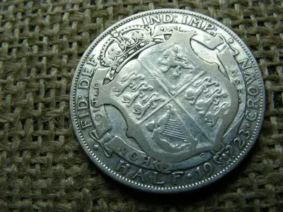 Egyesült Királyság 1/2 korona, 1923, ezüst