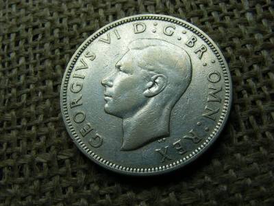 Egyesült Királyság 1/2 korona, 1940, ezüst