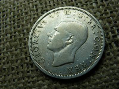 Egyesült Királyság ezüst 1/2 korona, 1939