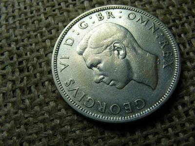 Egyesült Királyság 1/2 korona, 1938, ezüst