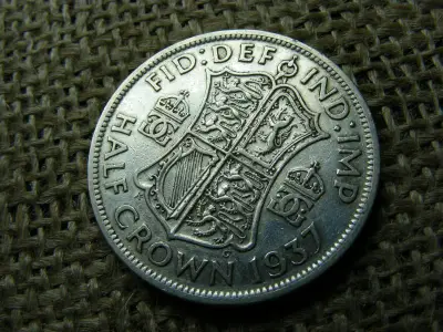 Egyesült Királyság 1/2 korona, 1937, ezüst