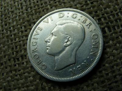 Egyesült Királyság 1/2 korona, 1937, ezüst