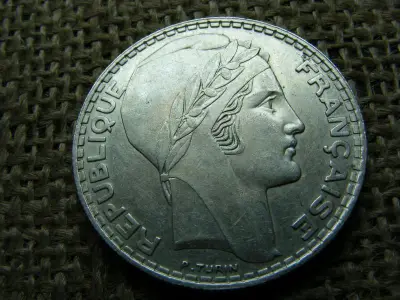 Francia 20 frank, 1938, ezüst