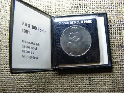 100 forintos érme, 1981, FAO, tokban