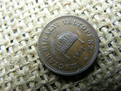 1 fillér érme, 1901, korona