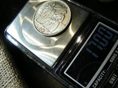 Ezüst 20 Lire, 1928, utánveret
