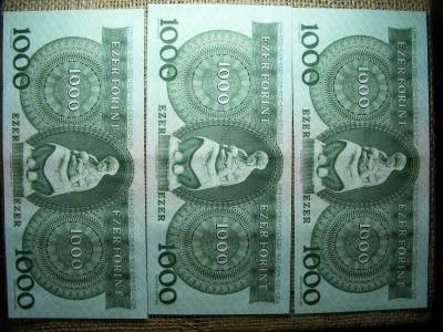 1000 forintos bankjegy, 1983, 3 db sorszámkövető
