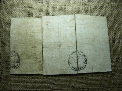 Miskolc 25 krajcár utalvány, 1860, 3 db sorszámkövető