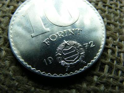 10 forintos érme, 1972, részleges színhiány