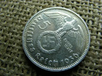 Birodalmi 5 márka, 1936 D, ezüst