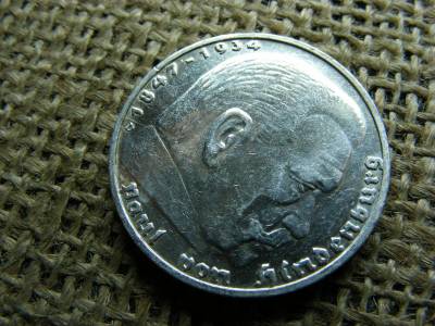 Birodalmi 5 márka, 1936 D, ezüst