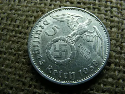 Birodalmi 5 márka, 1938 A, ezüst