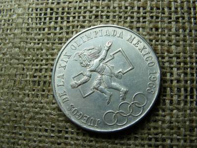 Mexikó, 25 pesos, 1968, ezüst