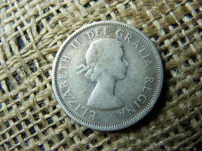 Kanada 25 centes érme, 1953, ezüst