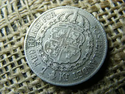 Svéd 1 korona, 1930, ezüst
