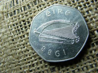 Ír 50 penny, 1988, pence