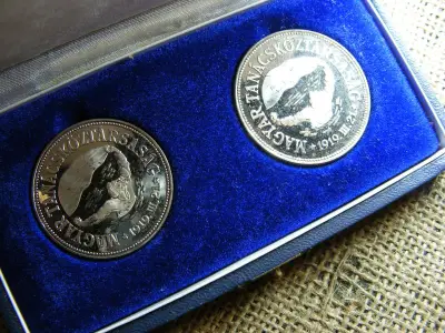 Ezüst 50 és 100 forint, 1969, eredeti dobozban