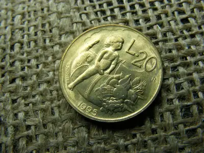 San Marino 20 lire, 1995, fémpénz